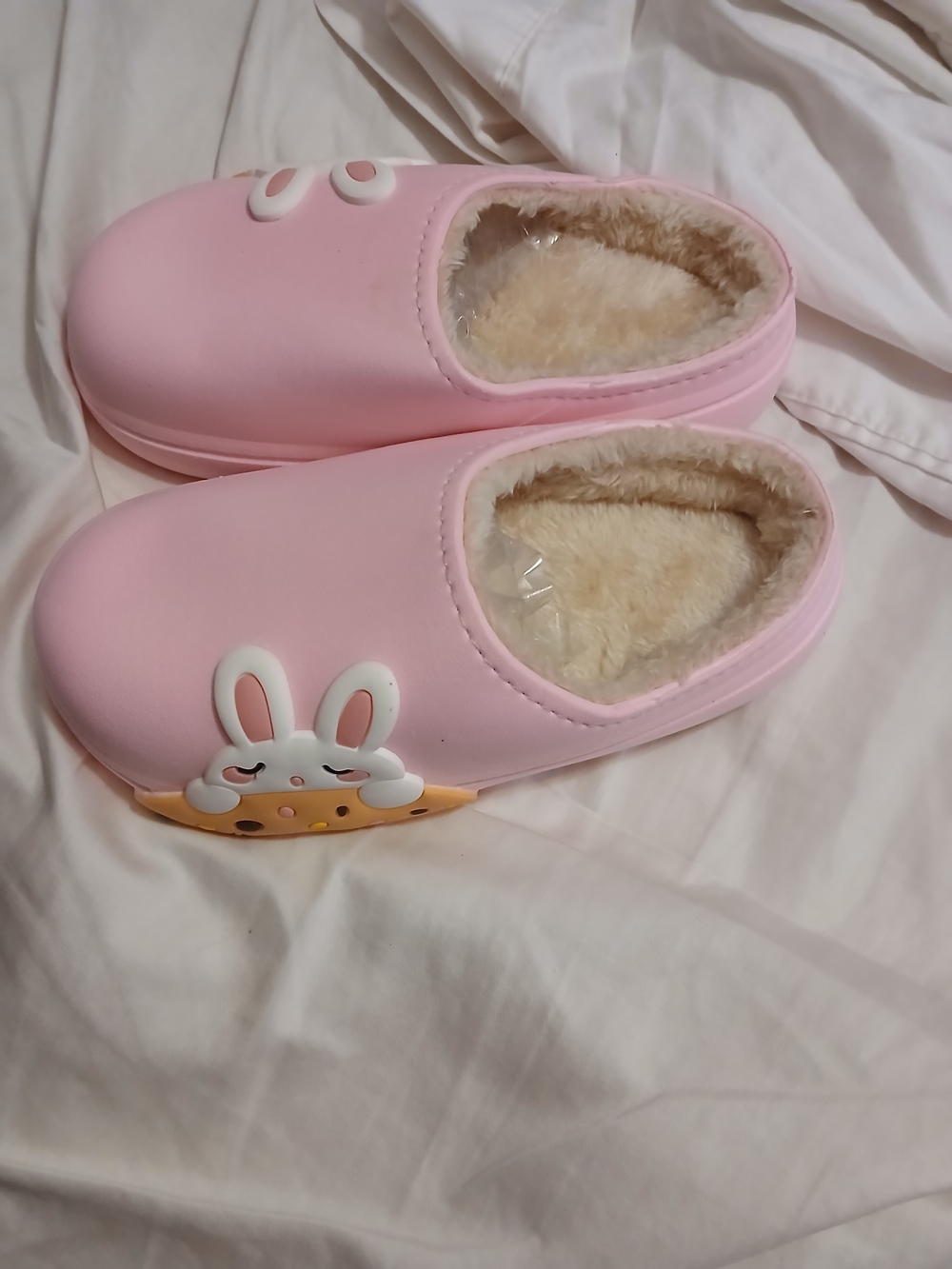 Source Unknown Pink Kids Bunny Lined Slippers